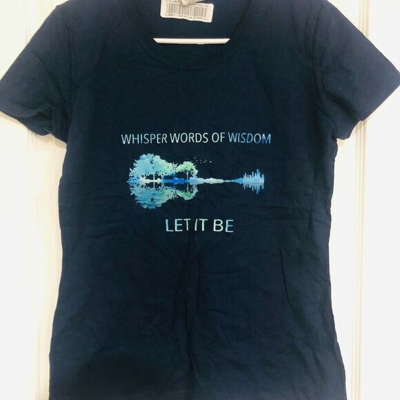Whisper Words Of Wisdom Let Men's‎ Cotton Tee T-Shirt Navy Blue Small - Picture 2 of 4